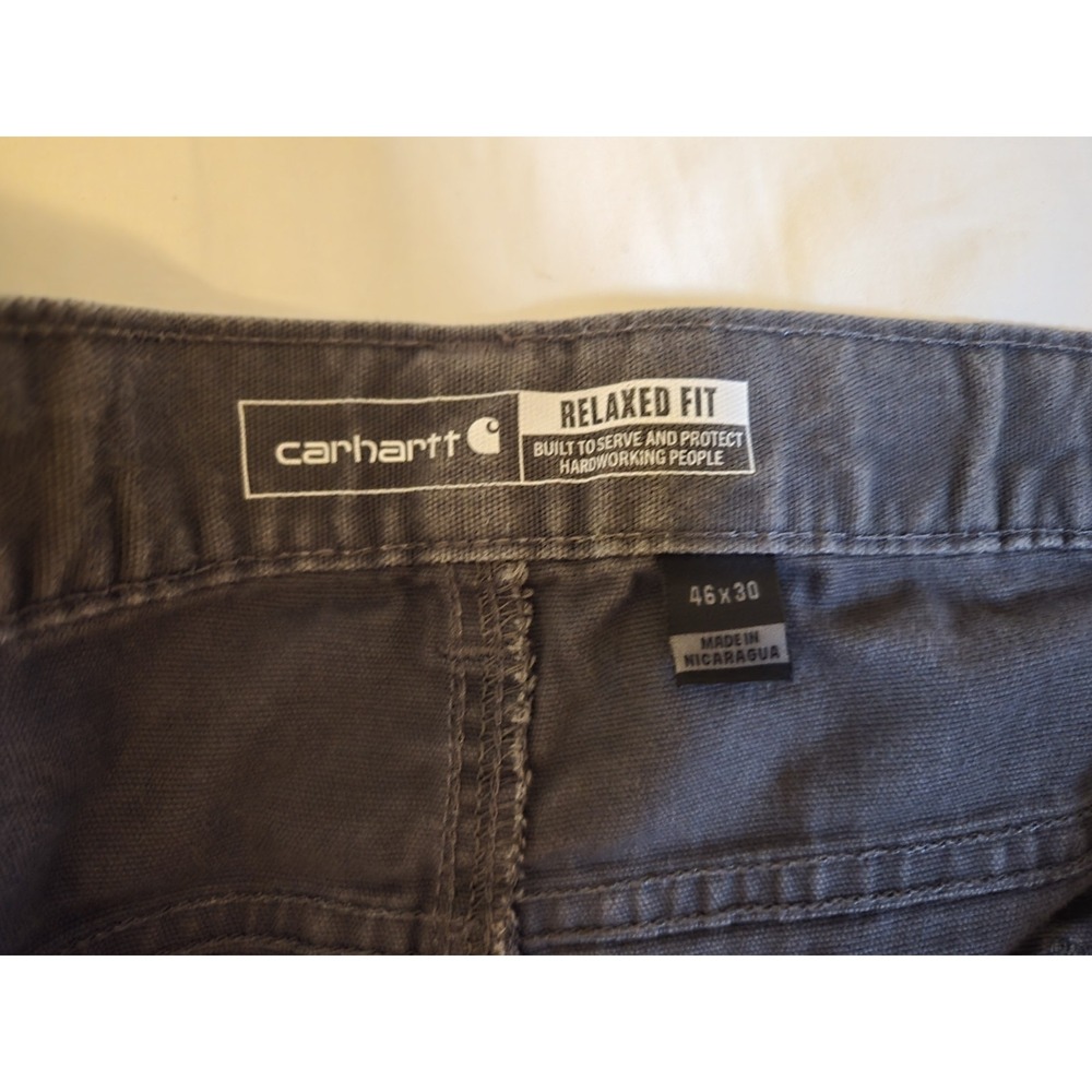 Carhartt Pants Mens 46x30 Relaxed Fit Gray Utility Workwear Rugged Cargo